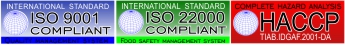 ISO 9001, ISO 22000, HACCP