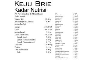 Kadar Nutrisi Keju Brie Brie Melun