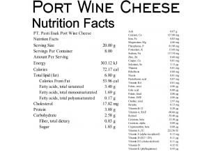 Nutrition Facts Port Wine Cheese Port Wine Cheese 200 gr